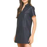 Tunic Leather Mini Dress