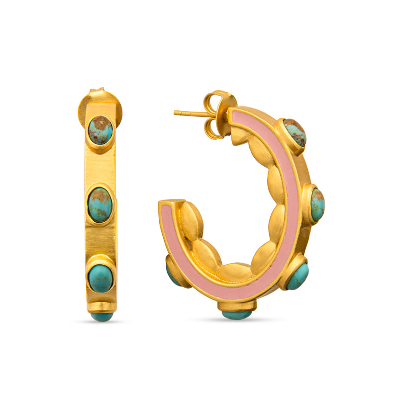Turquoise Sea Hoop Earrings