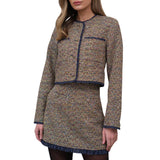 Tweed Jacket With Organza Trim