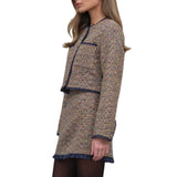 Tweed Jacket With Organza Trim