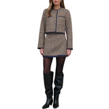 Tweed Jacket With Organza Trim