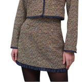 Tweed Skirt With Organza Detail