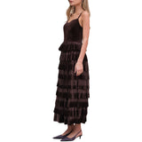 Velvet Pleated Tier Dress