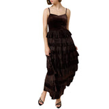 Velvet Pleated Tier Dress