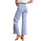 Victorine 6 Buttons Wide Jeans - Denim Blue