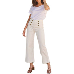 Victorine 6 Buttons Wide Jeans