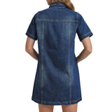 Vintage Western Denim Mini Shirt Dress