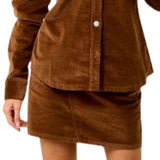 Walnut Corduroy Mini Skirt