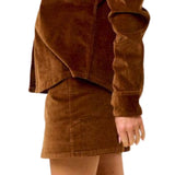 Walnut Corduroy Mini Skirt
