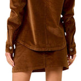 Walnut Corduroy Mini Skirt