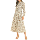 Western-Chic Horse Pattern Maxi Dress