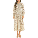 Western-Chic Horse Pattern Maxi Dress