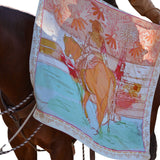 Western Corral and Floral Horse Rider Silk Scarf