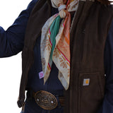 Western Corral and Floral Horse Rider Silk Scarf