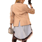 Western Embroidery All Over Ruched Sleeve Blazer