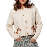 Western Horse Graphic Cropped Cardigan Sweater