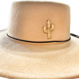 Western Patina Aged Brass Cactus Hat Pin Hat Bar