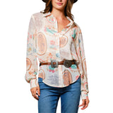 Western Print Chiffon Shirt