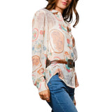 Western Print Chiffon Shirt