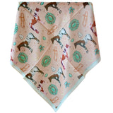 Western Horses and Turquoise Stone Silk Scarf
