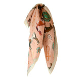 Western Horses and Turquoise Stone Silk Scarf