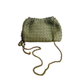 Woven Faux Leather Bag - Pistachio