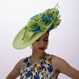 Large Sinamay Saucer with Two-Tone Flower Fascinator