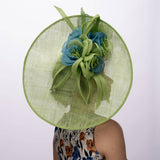 Large Sinamay Saucer with Two-Tone Flower Fascinator
