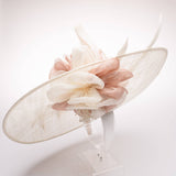 Large Sinamay Saucer with Two-Tone Flower Fascinator