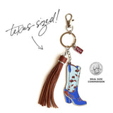 Americana Cowgirl Boot Keychain Bag Charm