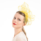 Sinamay Loop Fascinator On 2.5cm Headband - Yellow