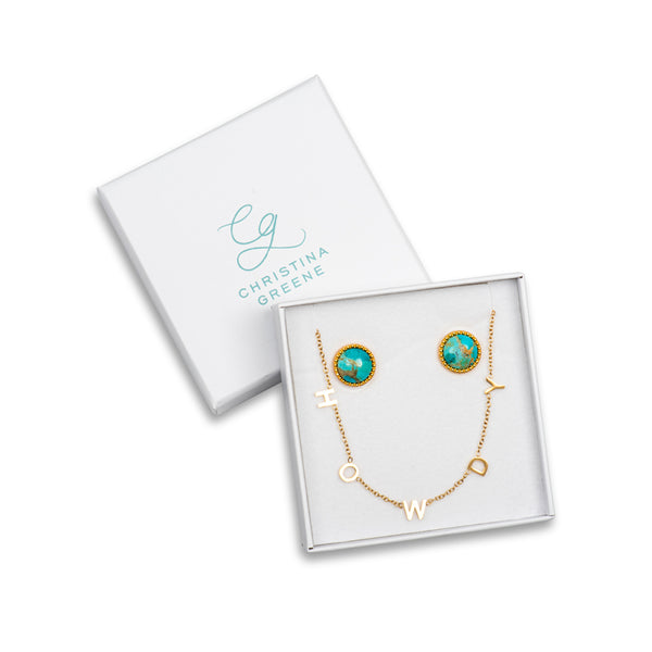 Howdy Necklace and Southwestern Stud Earrings Gift Set