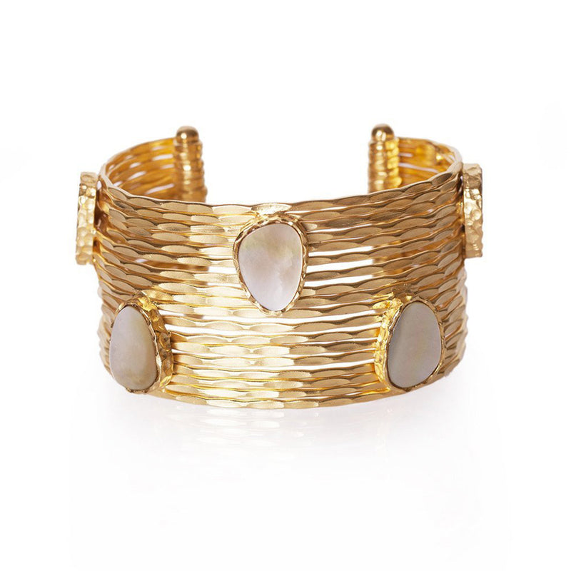Wire Stackable Cuff - Pearl