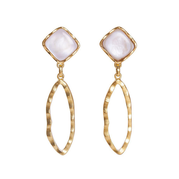 Deco Ovate Earring - Pearl
