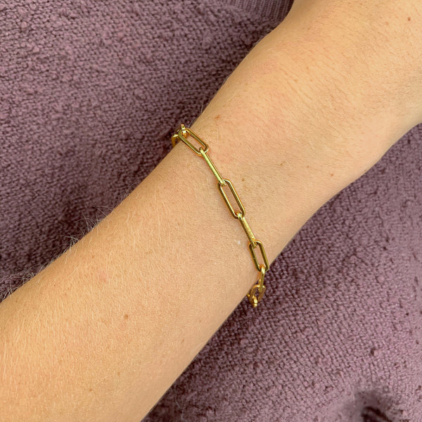 Gold Paperclip Chain Bracelet