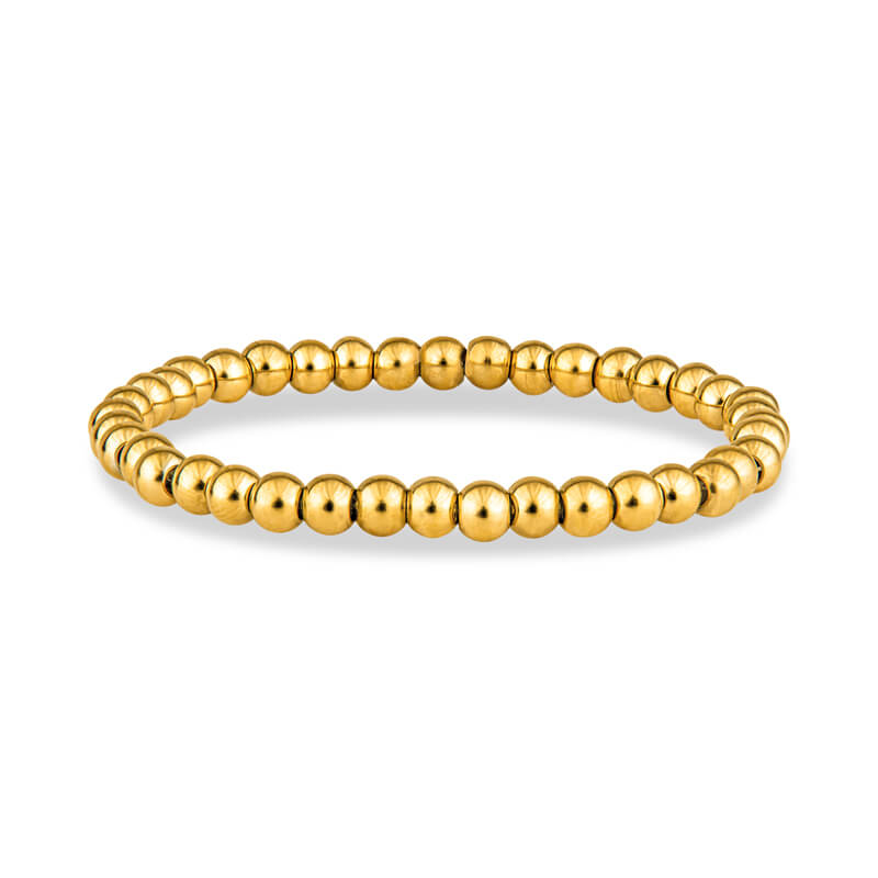 Gold Beaded Bracelet- 5mm