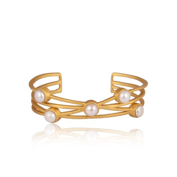 Pearl Wrap Cuff Bracelet