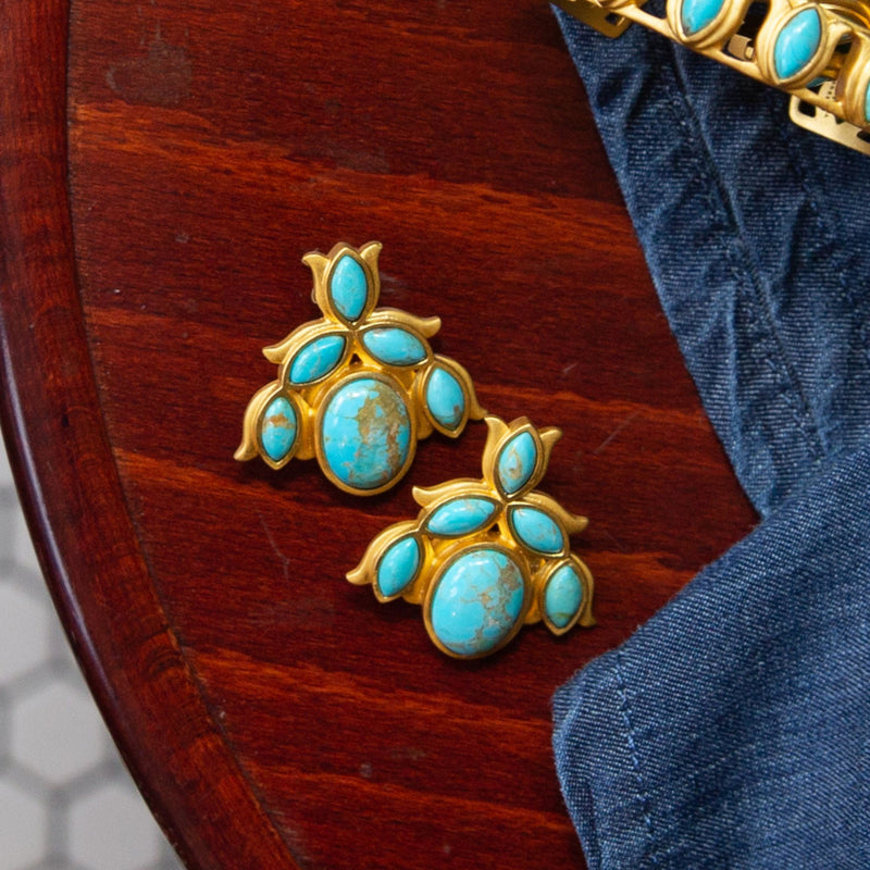 Bluebell Stud Earrings - Turquoise