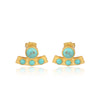 Turquoise Curved Bar Stud Earrings