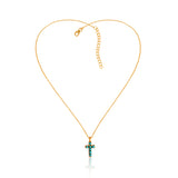 Dainty Turquoise Cross Necklace