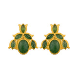 Bluebell Stud Earrings - Green Strawberry Quartz