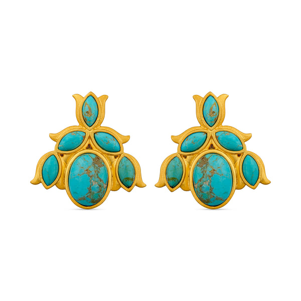 Bluebell Stud Earrings - Turquoise