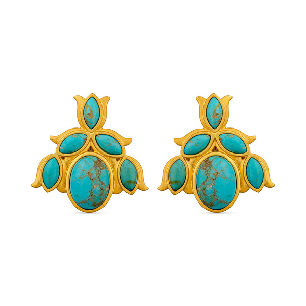 Bluebell Stud Earrings - Turquoise