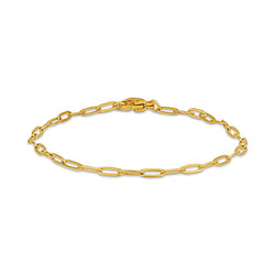Gold Paperclip Chain Bracelet - 2.1mm