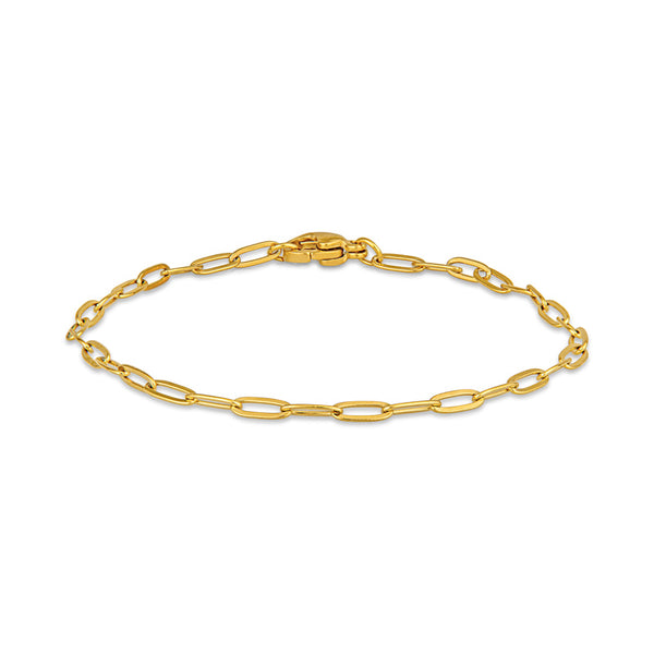 Gold Paperclip Chain Bracelet - 2.1mm