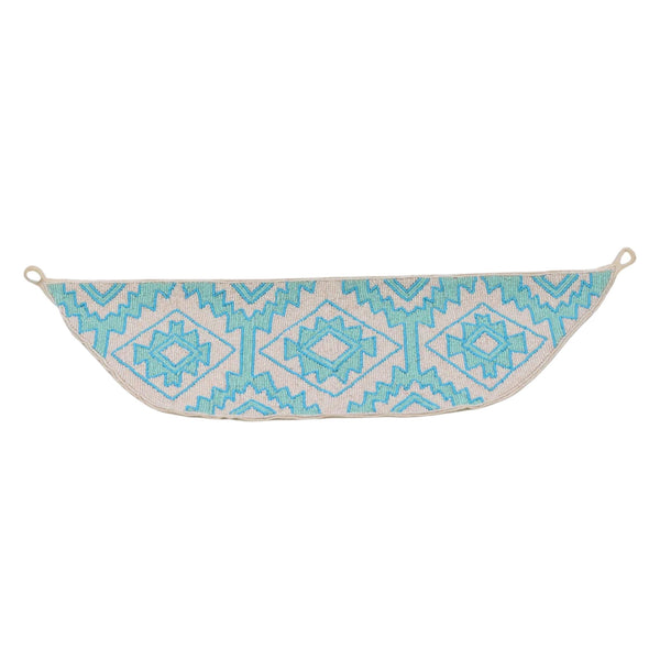 Hand Beaded Bandana Scarf - Turquoise