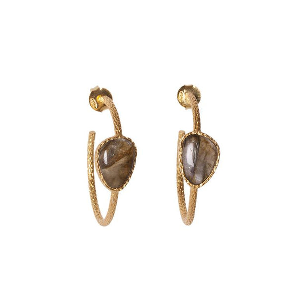 Hoop Earrings - Labradorite