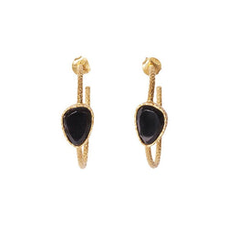 Hoop Earrings - Black Onyx - Christina Greene LLC
