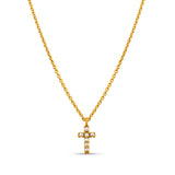 Dainty Pearl Cross Necklace
