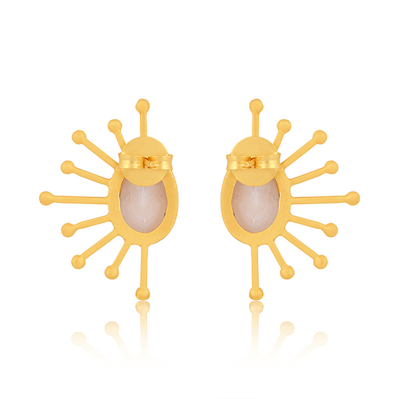 Ray of Sunshine Stud Earrings - Pearl